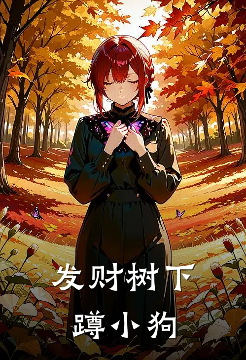 发财树下蹲小狗